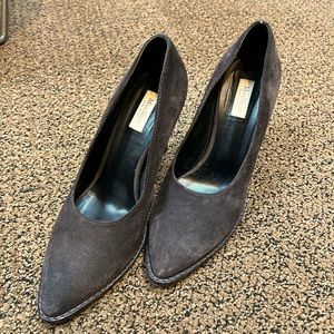MaxMara Charcoal Gray Suede Pumps